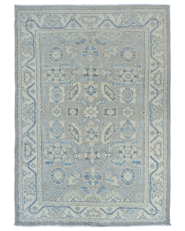 Traditional Oushak 4x6 Ft Turkish Hand Knotted Oragnic Dye Wool Area Rug
