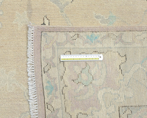 9x12 Soft Brown Oushak Turkish Handmade Traditional Soft Wool Area Rug