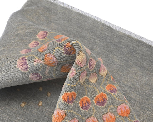 Alfombra afgana Kuba de lana anudada a mano, color gris, de 3 x 4 pulgadas