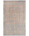 3x5 Gray Kuba Afghan Hand Knotted Wool Area Rug