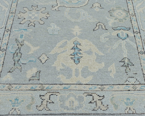 3x5 Ft Gray Oushak Turkish Handmade Traditional Soft Wool Area Rug