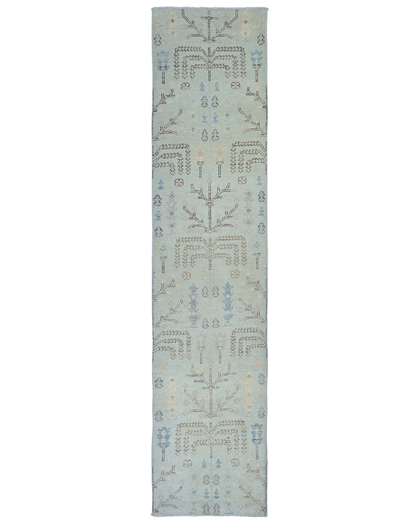 12 Ft Soft Blue Bakshaish Persian Style Afghan Handmade Traditional Soft Wool Runner Rug