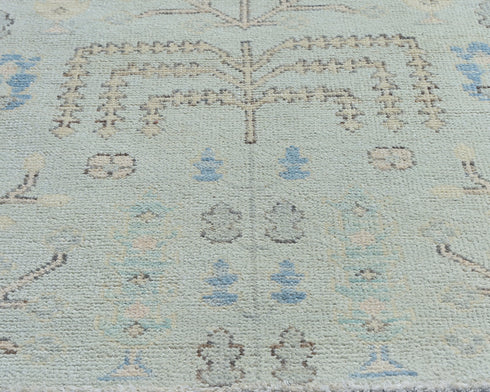 12 Ft Soft Blue Bakshaish Persian Style Afghan Handmade Traditional Soft Wool Runner Rug