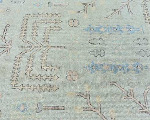 12 Ft Soft Blue Bakshaish Persian Style Afghan Handmade Traditional Soft Wool Runner Rug