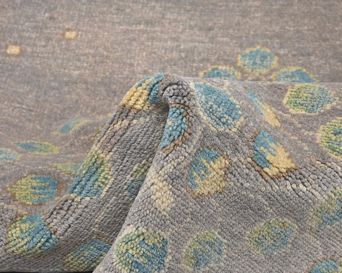 Alfombra afgana Kuba de lana anudada a mano, color gris, de 3 x 4 pulgadas