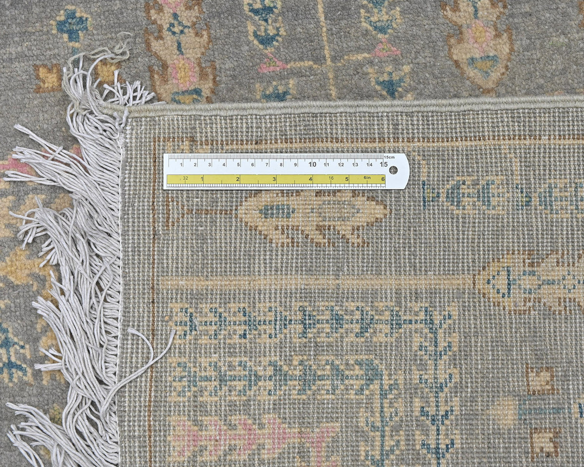 Alfombra afgana Kuba de lana anudada a mano, color gris, de 3 x 4 pulgadas