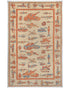 3x5 Light Brown Kuba Afghan Hand Knotted Wool Area Rug