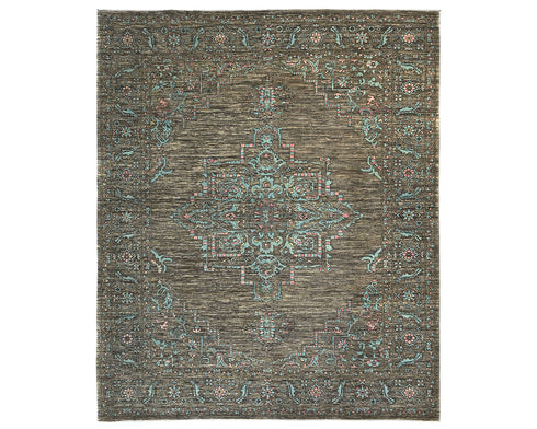 9x12 Zeigler Brown Afghan Hand Knotted Wool Area Rug