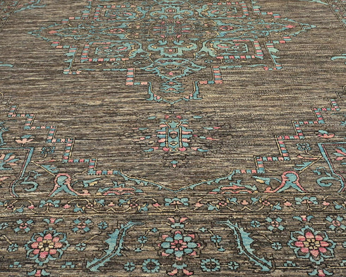 9x12 Zeigler Brown Afghan Hand Knotted Wool Area Rug