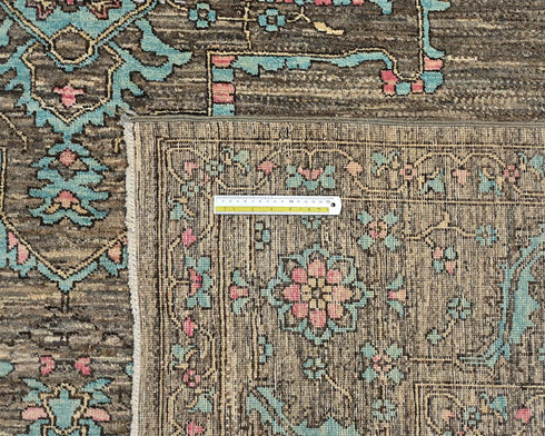 9x12 Zeigler Brown Afghan Hand Knotted Wool Area Rug