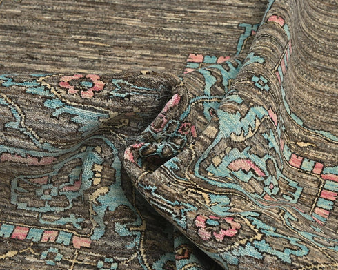 9x12 Zeigler Brown Afghan Hand Knotted Wool Area Rug