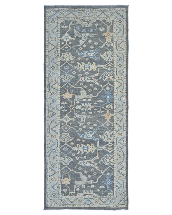 4x10 Ft gray Oushak Turkish Hand Knotted Traditional Runner Rug