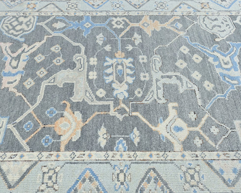 4x10 Ft gray Oushak Turkish Hand Knotted Traditional Runner Rug
