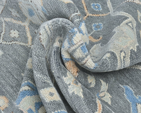 4x10 Ft gray Oushak Turkish Hand Knotted Traditional Runner Rug