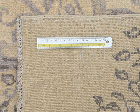 Alfombra afgana Kuba beige de lana anudada a mano de 3x4