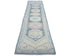 13 Ft Blue Oushak Turkish Hand Knotted Geometric Traditional Soft Wool Runner Rug