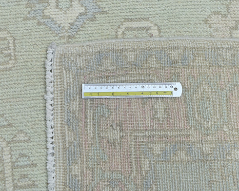 Muted Blue 4x6 Oushak Turkish Hand Knotted Floral Traditional Soft Wool Area Rug