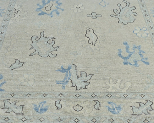 4x6 Taupe Gray Oushak Turkish Hand Knotted Traditional Soft Wool Area Rug