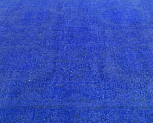 6x9 Ft Blue Chobi Over Dye Afghan Hand Knotted Traditional Wool Area Rug