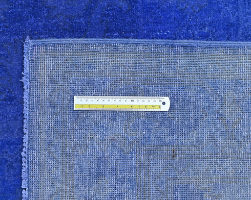 6x9 Ft Blue Chobi Over Dye Afghan Hand Knotted Traditional Wool Area Rug