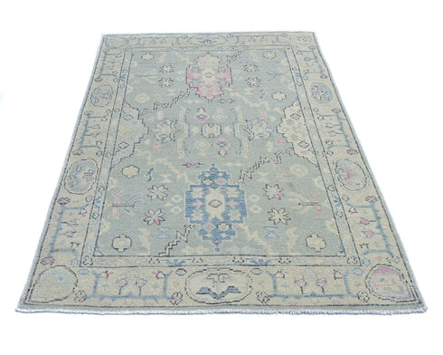 4x6 Ft Gray Oushak Turkish Handmade Traditional Soft Wool Area Rug