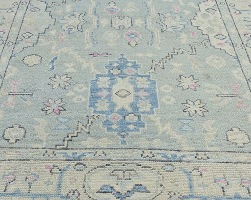 4x6 Ft Gray Oushak Turkish Handmade Traditional Soft Wool Area Rug