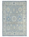 Silver Gray 4x6 Oushak Turkish Hand Knotted Floral Oriental Soft Wool Area Rug