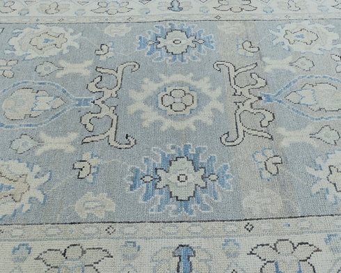 Silver Gray 4x6 Oushak Turkish Hand Knotted Floral Oriental Soft Wool Area Rug
