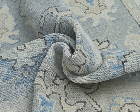 Silver Gray 4x6 Oushak Turkish Hand Knotted Floral Oriental Soft Wool Area Rug