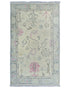 Alfombra tradicional turca Oushak de lana teñida con vegetales, anudada a mano, color beige, de 90 x 150 cm