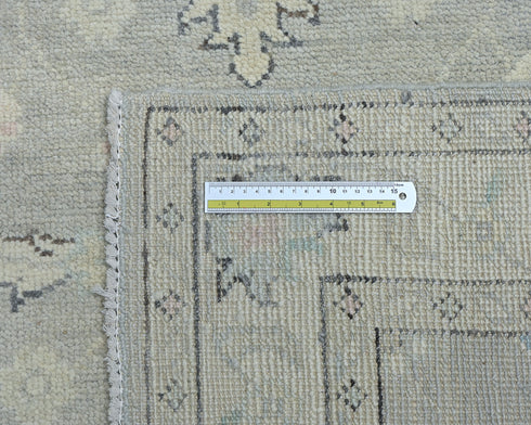 4x6 Floral Gray Oushak Turkish Handmade Traditional Veg Dye Wool Area Rug