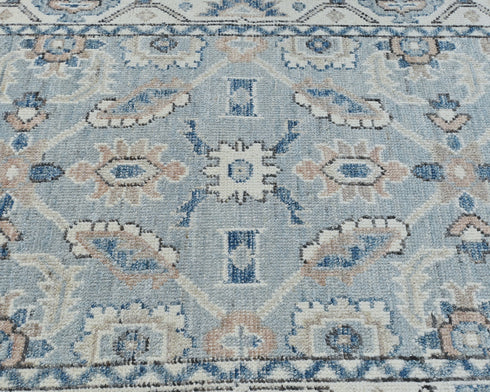 Alfombra tradicional turca de lana teñida con tinte natural, anudada a mano, color gris Oushak, 3x5