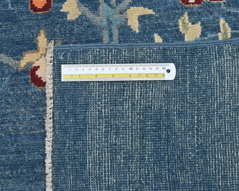 3x5 Blue Kuba Afghan Hand Knotted Wool Area Rug