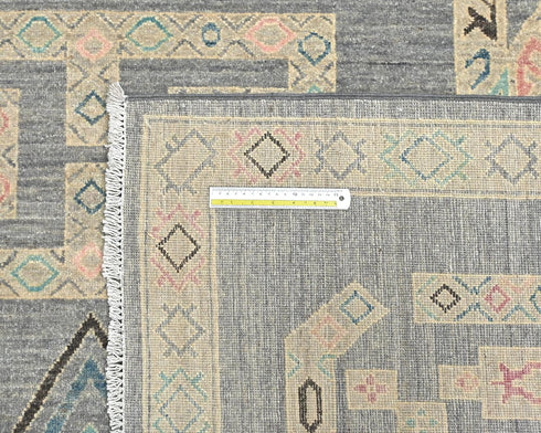 9x11 Zeigler Gray Afghan Hand Knotted Wool Area Rug