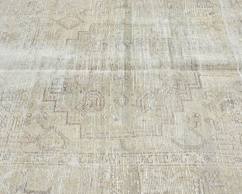 Alfombra de lana de pelo corto, estilo persa, anudada a mano, color marrón vintage, de 3 m