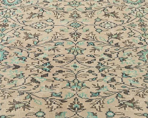 4x8 Vintage Brown Persian Style Hand Knotted Low Pile Wool Area Rug