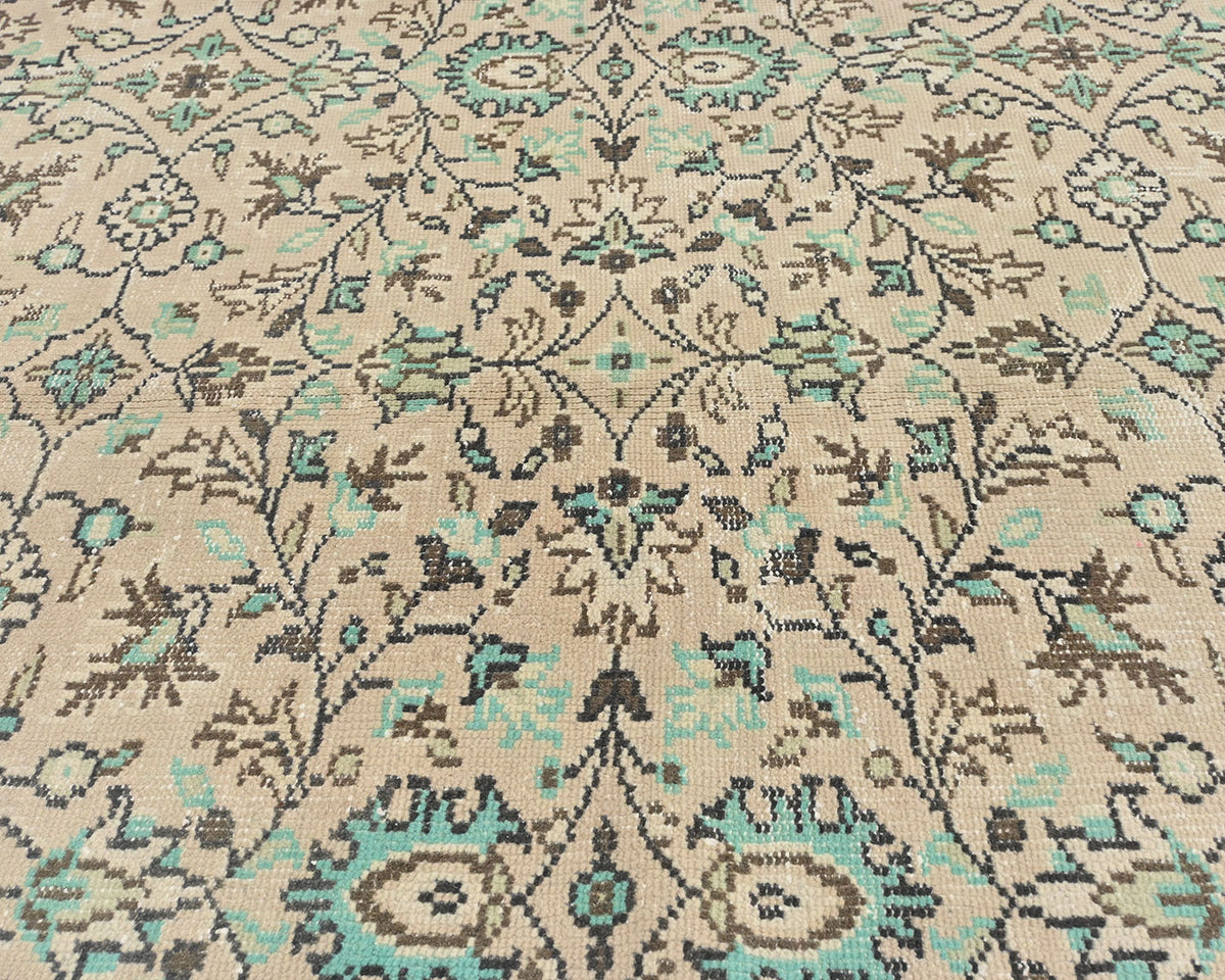 4x8 Vintage Brown Persian Style Hand Knotted Low Pile Wool Area Rug