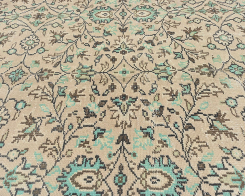 4x8 Vintage Brown Persian Style Hand Knotted Low Pile Wool Area Rug