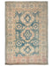 3x5 Blue Kuba Afghan Hand Knotted Wool Area Rug