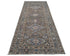 9 Ft Brown Gray Kazak Afghan Hand Knotted Geometric Wool Runner Rug