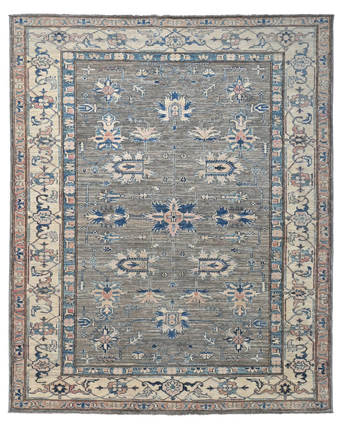 6x8 Kazak Gray Afghan Hand Knotted Traditional Wool Area Rug