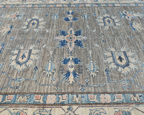 6x8 Kazak Gray Afghan Hand Knotted Traditional Wool Area Rug