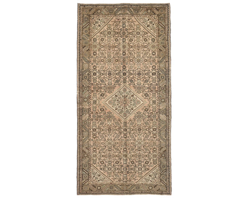 5x10 Vintage Brown Persian Style Hand Knotted Low Pile Wool Area Rug
