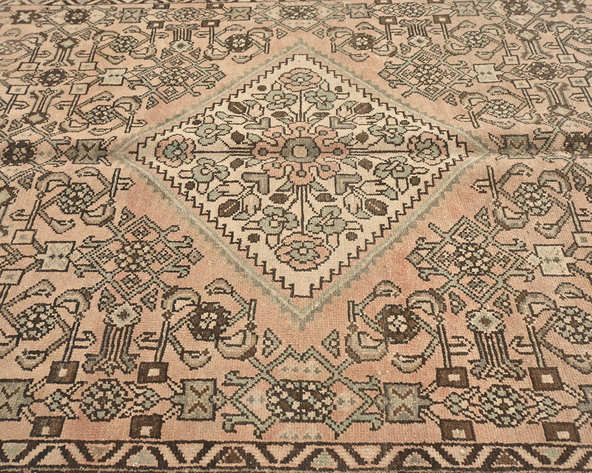 5x10 Vintage Brown Persian Style Hand Knotted Low Pile Wool Area Rug