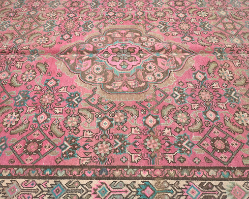 5x10 Vintage Pink Persian Style Hand Knotted Low Pile Wool Area Rug
