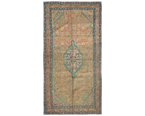 5x10 Vintage Brown Persian Style Hand Knotted Low Pile Wool Area Rug