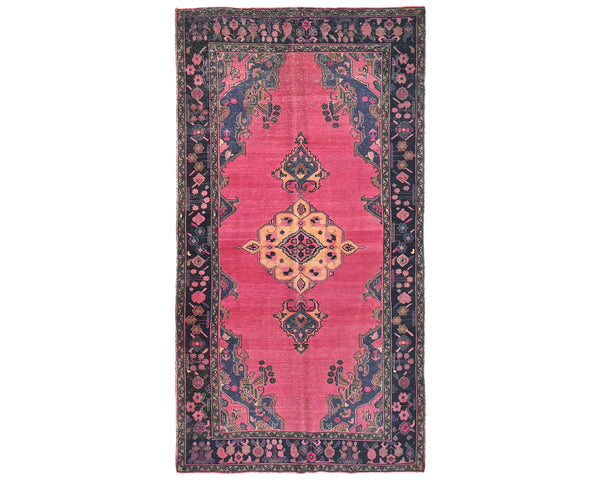 5x10 Vintage Pink Persian Style Hand Knotted Low Pile Wool Area Rug