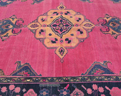 5x10 Vintage Pink Persian Style Hand Knotted Low Pile Wool Area Rug