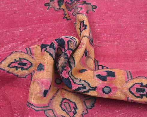 5x10 Vintage Pink Persian Style Hand Knotted Low Pile Wool Area Rug