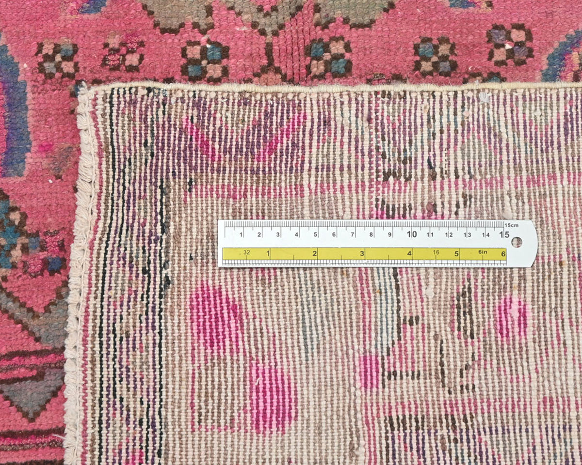 5x11 Vintage Pink Persian Style Hand Knotted Low Pile Wool Area Rug